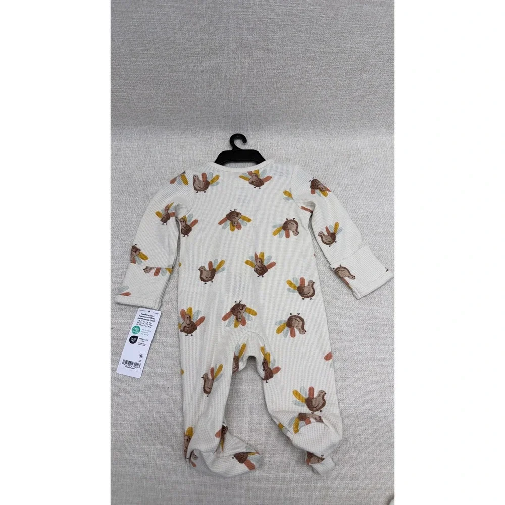 Carter's Child‎ of Mine Newborn Turkey Print Waffle Knit Sleep and Play NWT